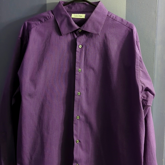 Calvin Klein Purple Dress Shirt 17.5 - Picture 1 of 3